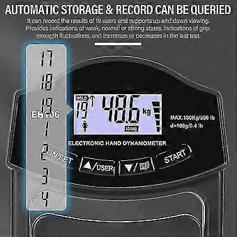 Grip Strength Tester, 396lbs/180kg Digital Hand Dynamometer Grip Strength Meter Usb Lcd Screen Hand-HAOY 26-27s