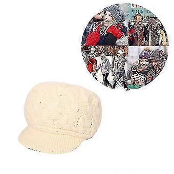 Frauen Gestrickte Mütze Strick Visier Mützen Barett Cap Warme Ski caps für den Winter