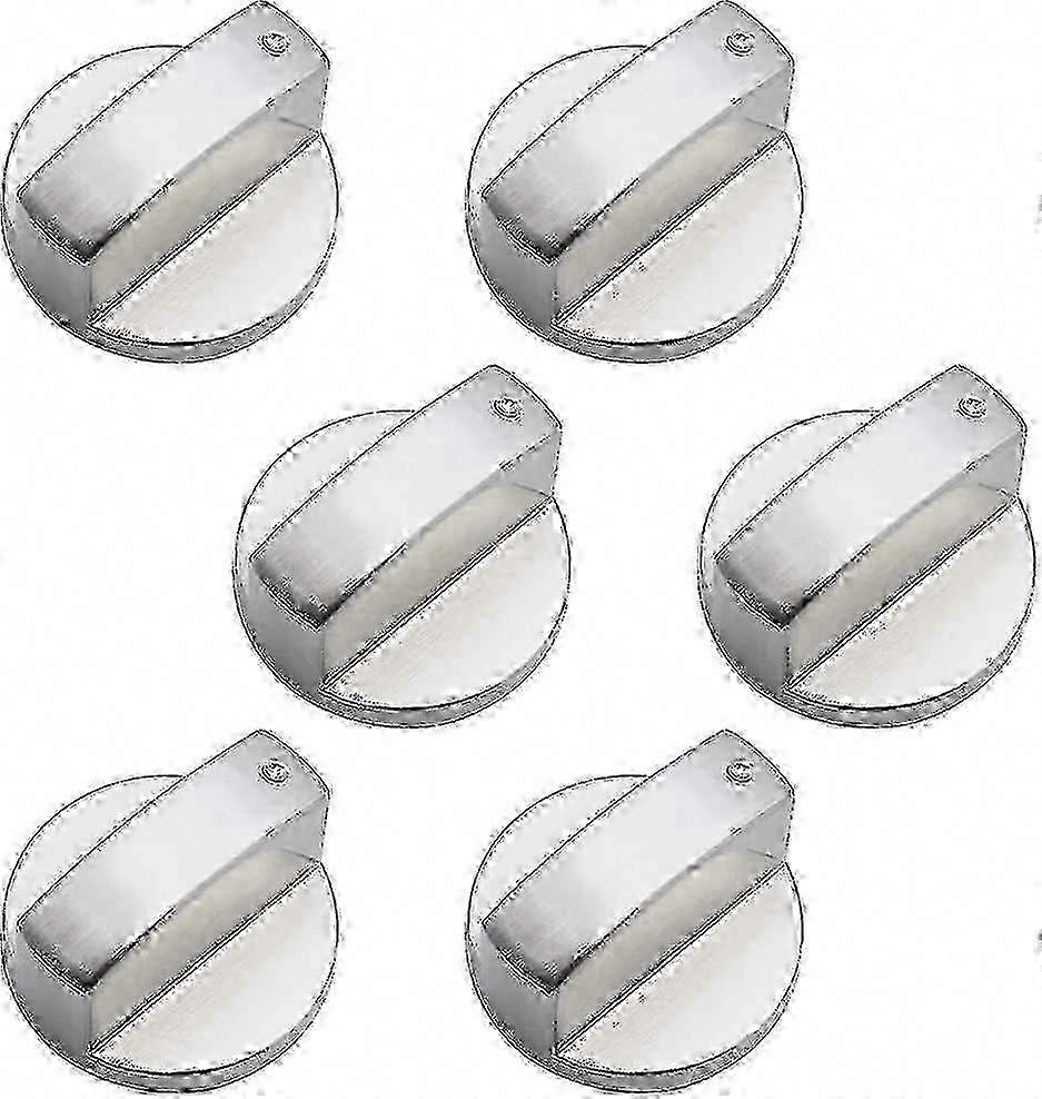 6-Pack Universal Metal Gas Stove Knobs 6mm Control Knobs compatible with Cooker Oven Hob