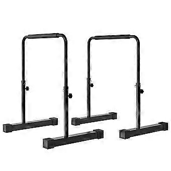 Dip-Barren, 2er-Set, rutschfeste Dip-Station, höhenverstellbar (80–100 cm), Fitness-Parallettes für Muskel- und Krafttraining, Stahl, Schwarz