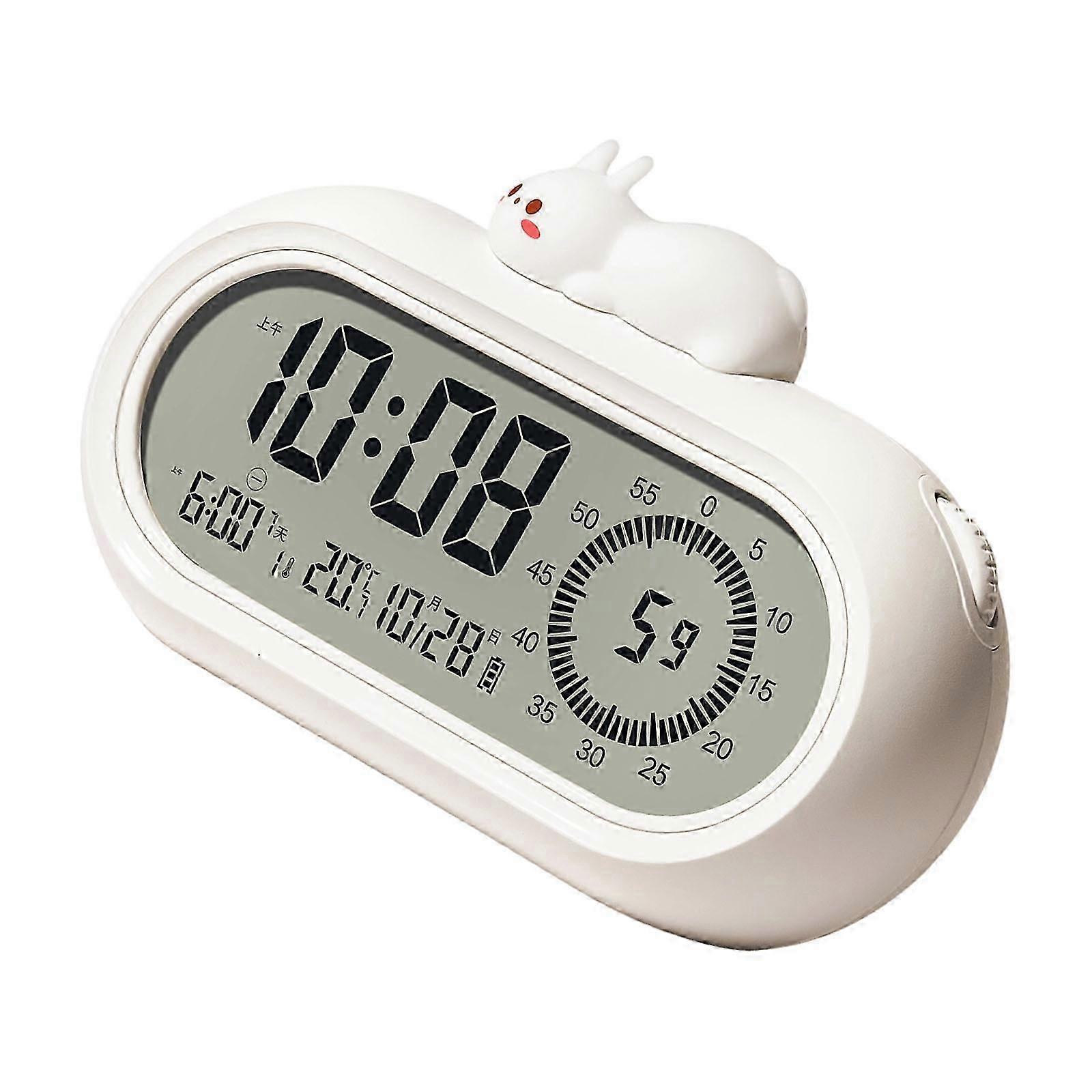 White ABS Timer Clock With Nightlight