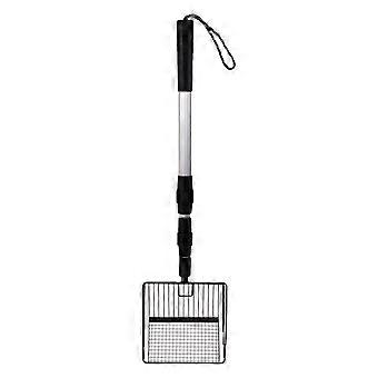 Chicken Coop Cleaning Tool with Stretchable Poop Rake, Efficient Waste Separation, Black Finish