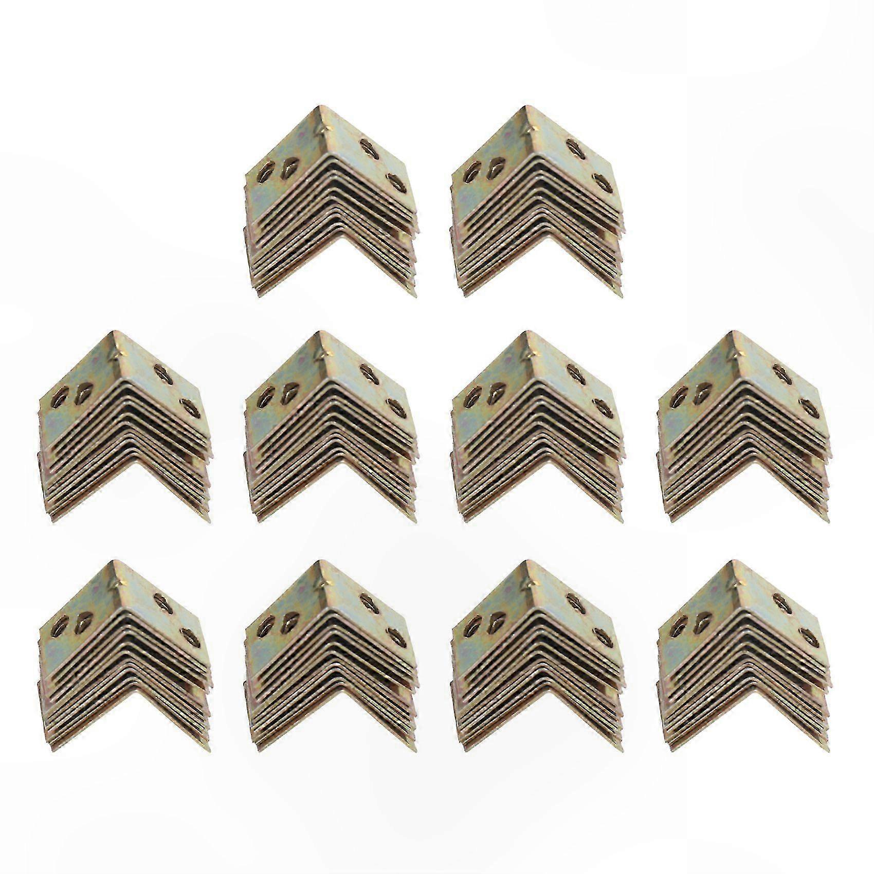 Brass Tone Right Angle Brackets, 120 Pack Shelf Supports for DIY Projects