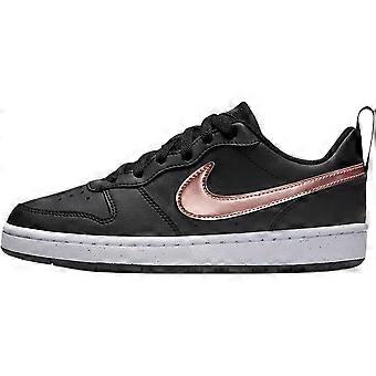 Scarpe da skateboard basse Nike Court Borough in pelle, nere e oro, unisex HF7307-001