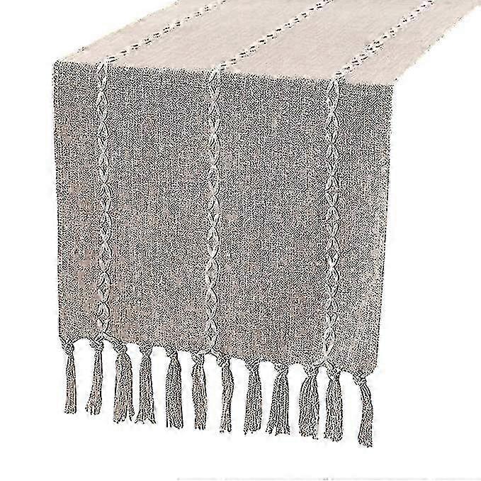Textured Embroidered Table Runner