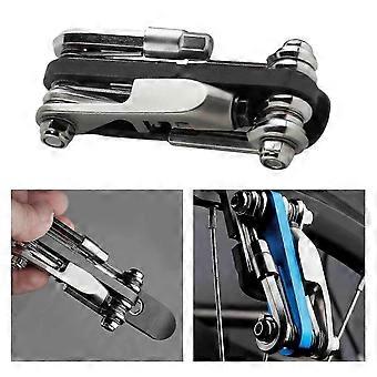 Kit di attrezzi R9 per riparazione bici MTB con cacciavite e chiave a brugola per ciclismo - 14 in 1, nero