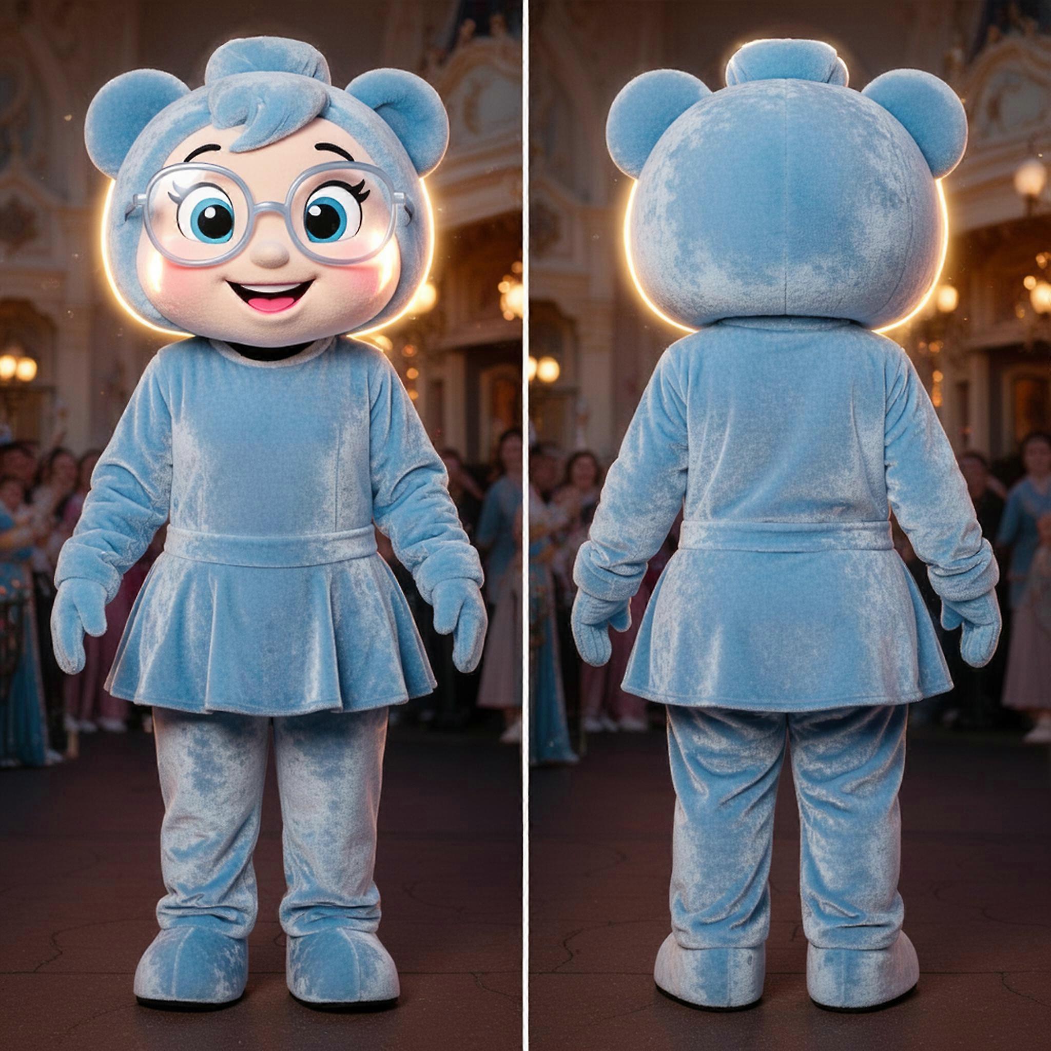MASTICOT Sky Blue Bubbly Champagne Mascot