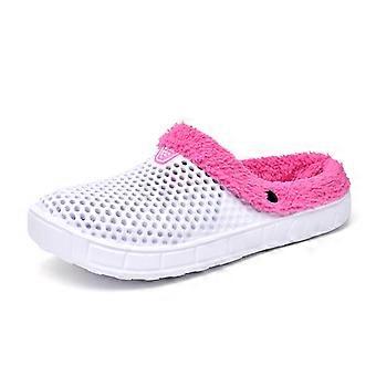 Pantuflas de invierno de felpa, cálidas, cómodas, para interiores, para parejas, con suela gruesa, de felpa, para el hogar, para hombres y mujeres, antideslizantes, para jardín.