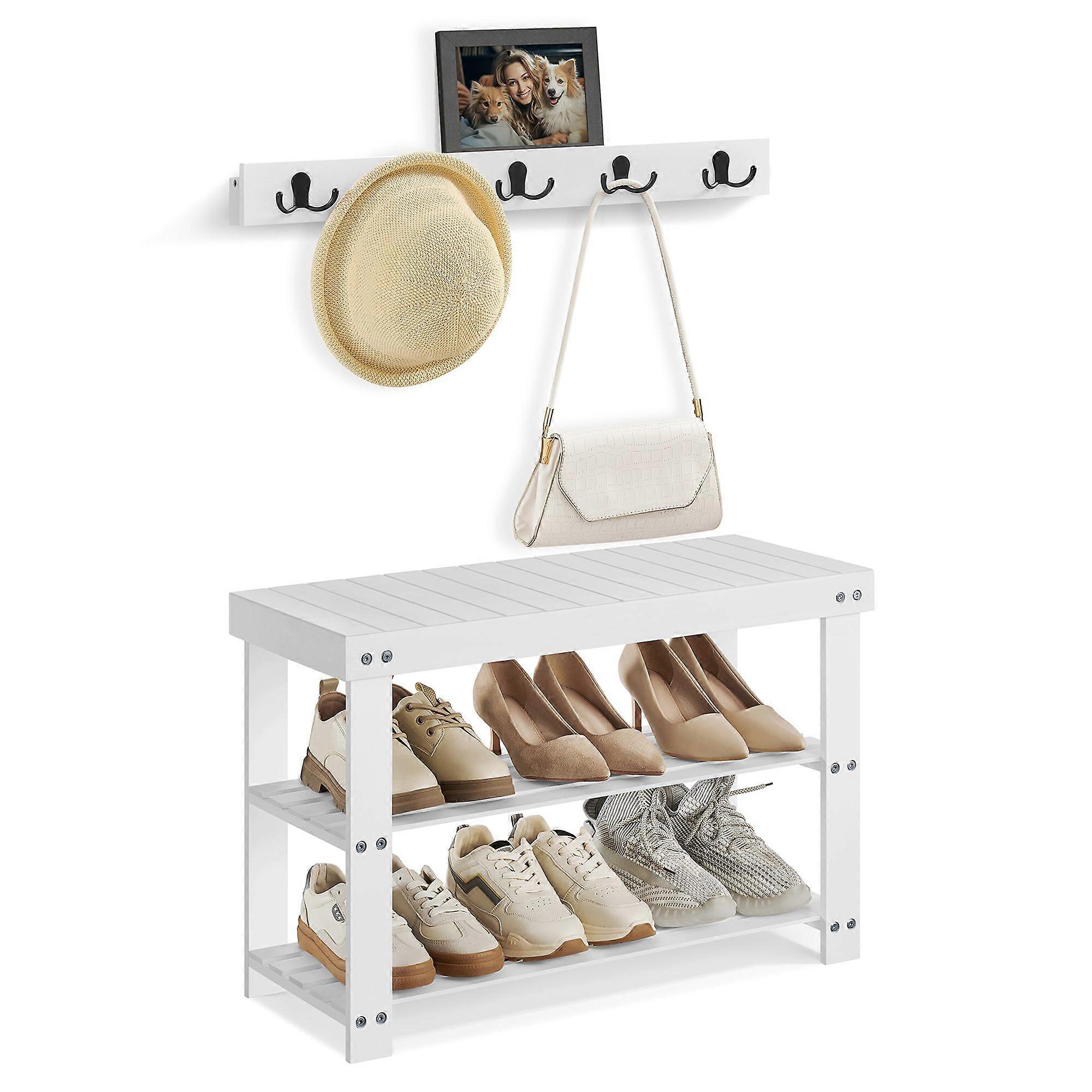 Coat Rack Shoe Bench Set, Entryway Shoe Bench, Multifunct