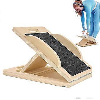 Adjustable Wooden Slant Board Calf Stretcher for Squats and Ankle Mobility Fitness