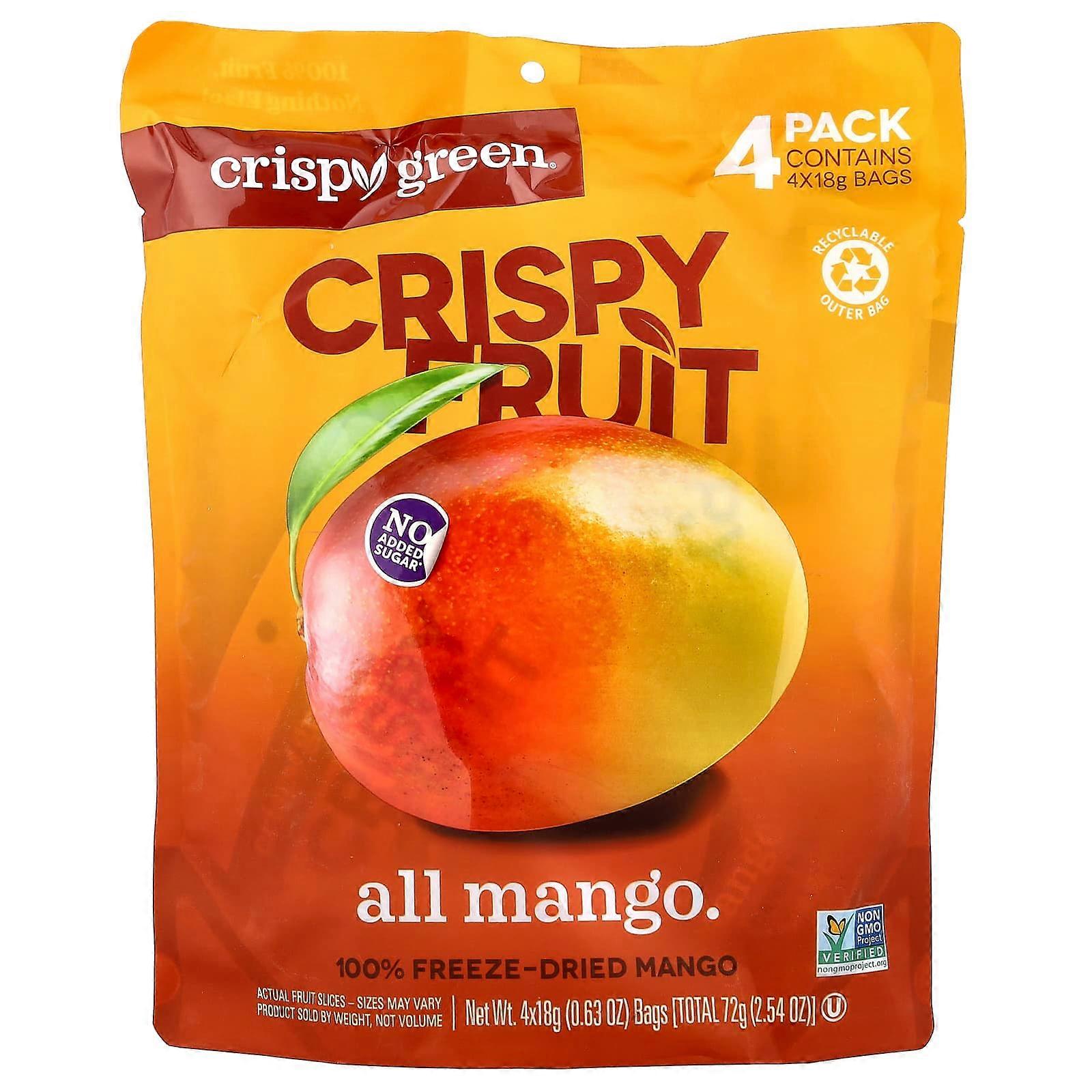 Crispy Green, Crispy Fruit, All Mango, 4 Pack, 0.63 oz (18 g) Each