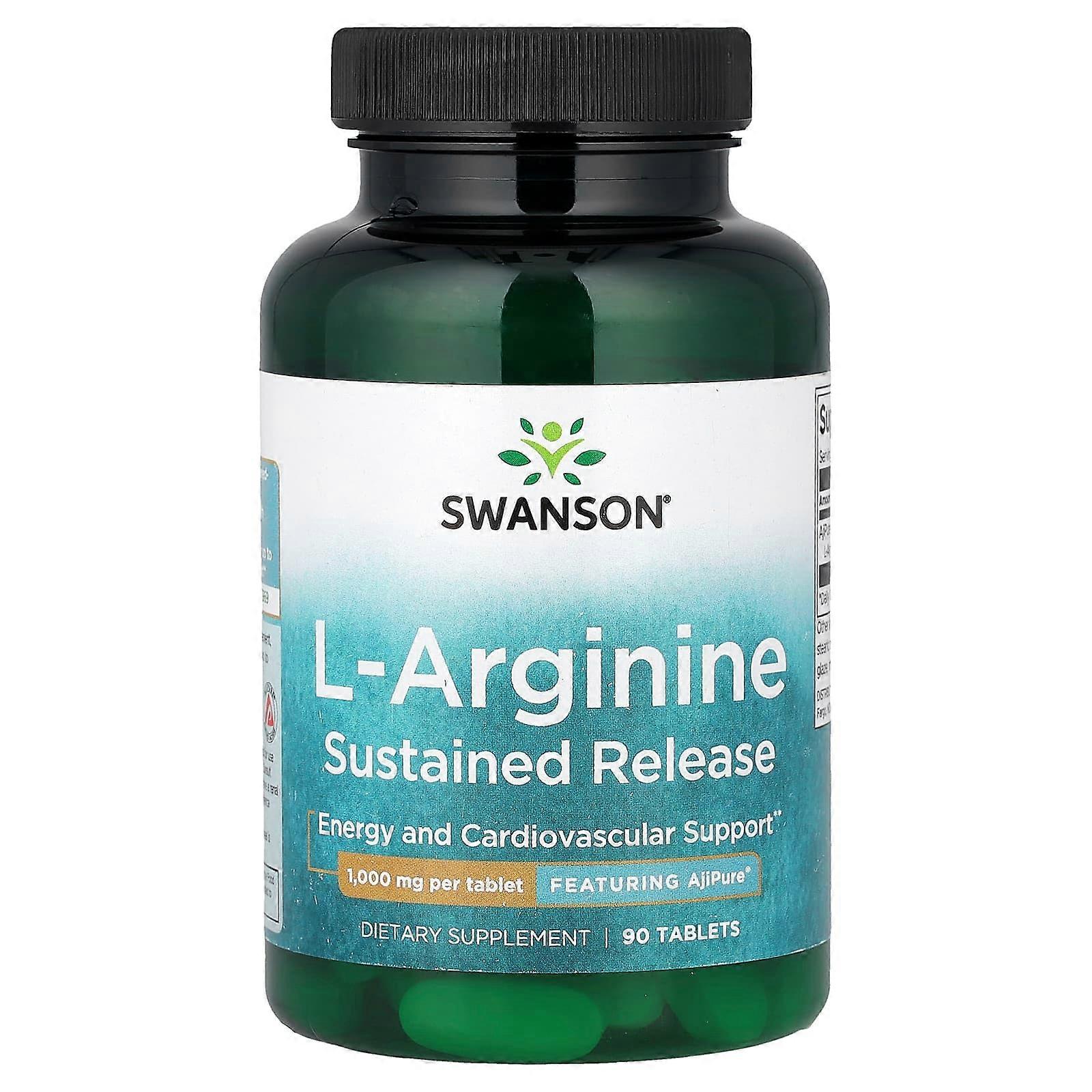 Swanson, L-Arginine, Sustained Release, 1,000 mg, 90 Tablets