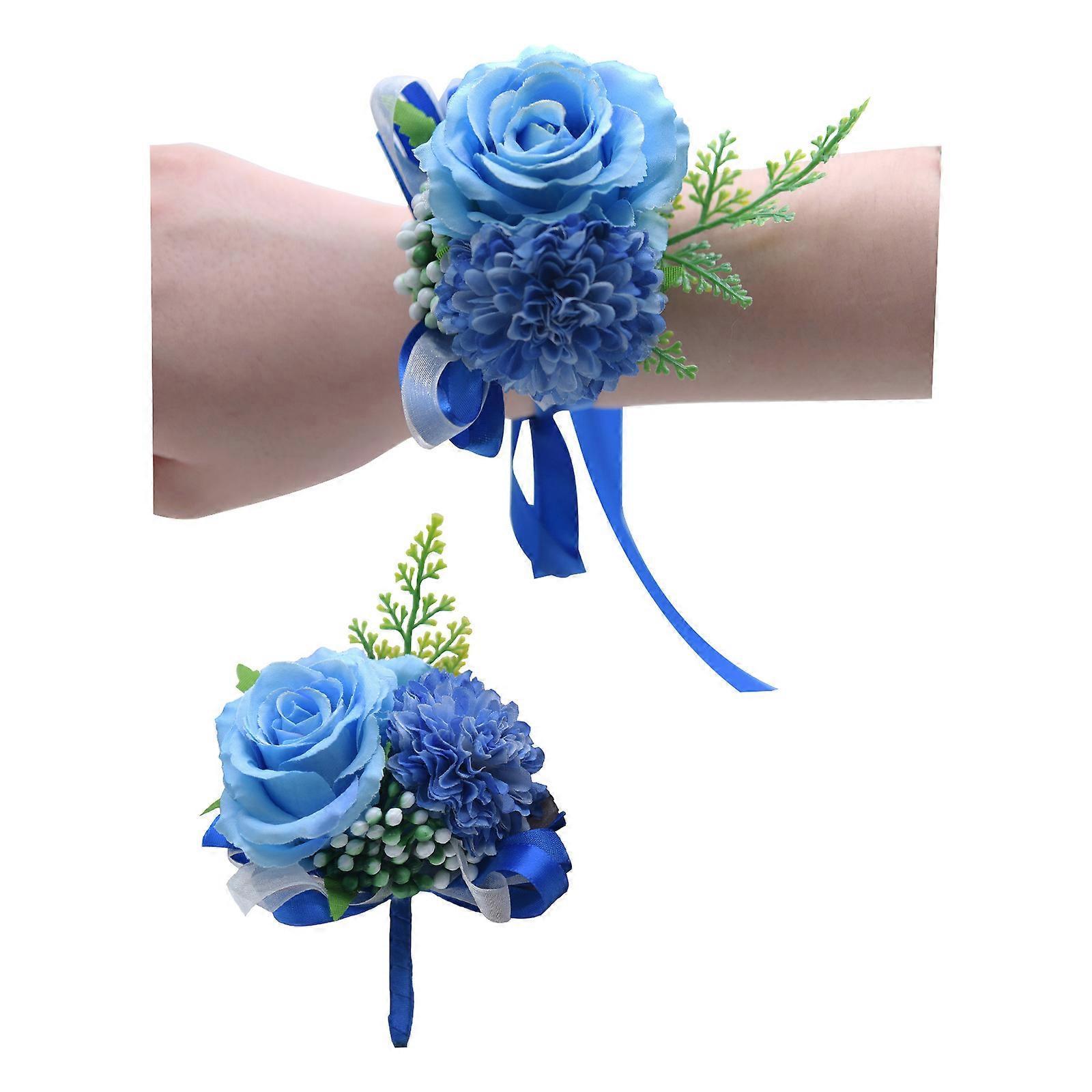 Artificial Light Blue Rose Peony Pair