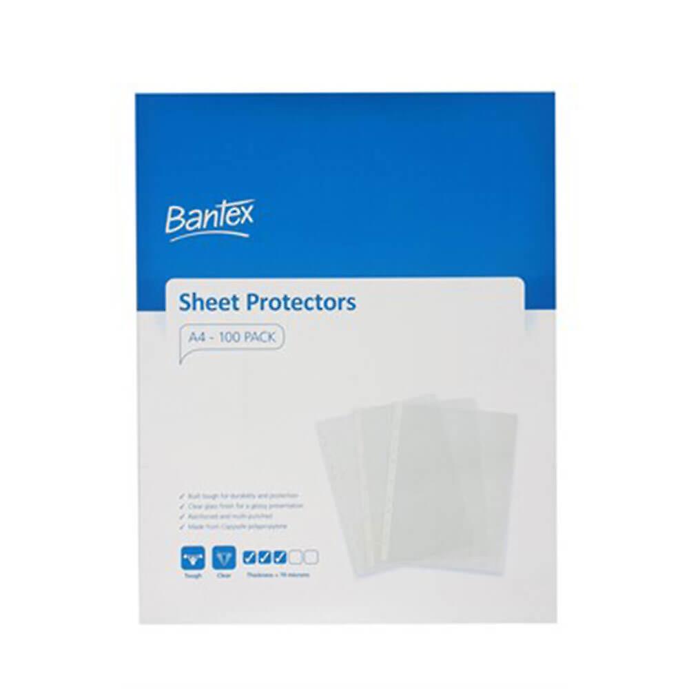 Bantex Polipropilene Proteggi Fogli Resistenti A Prova di Copia 70 Micron Trasparente A4 100pk