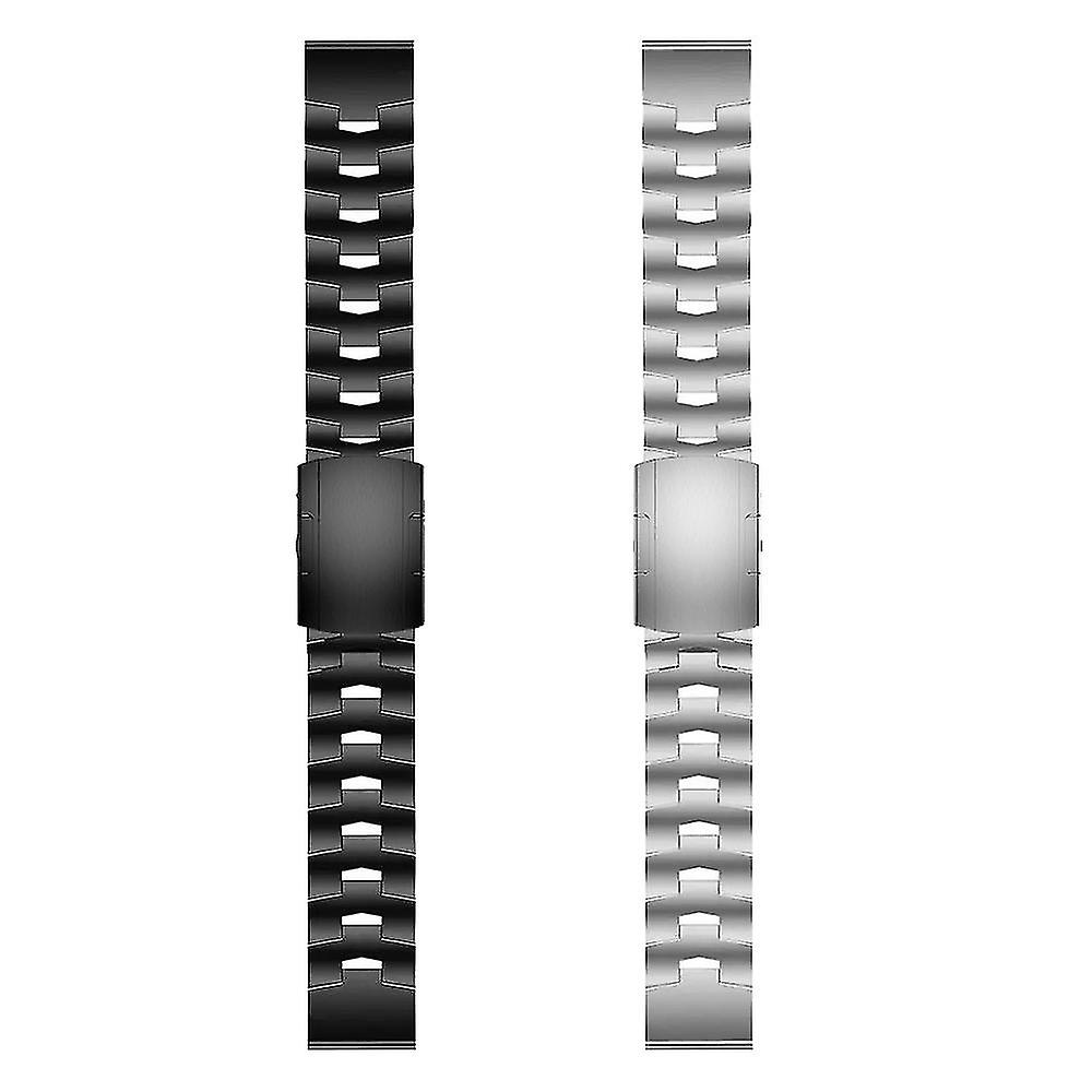 thumbnail image 2 of Titanium Alloy Watch Band Strap For Garmin Fenix 7X, 6, 6X Pro, 5, 5X Plus – Black, Folding Clasp 2 of 4