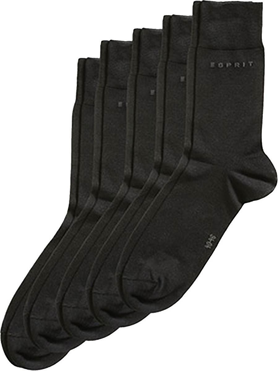 Esprit Basic Fine Knit 5 Pack Socks - Black