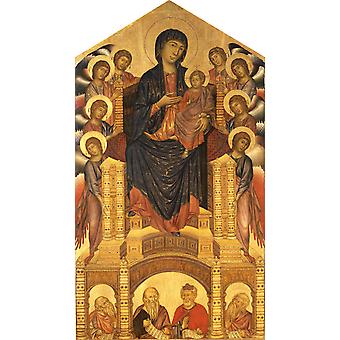 Madonna and Child Enthroned with Eight Angels, Cimabue, 80x40cm