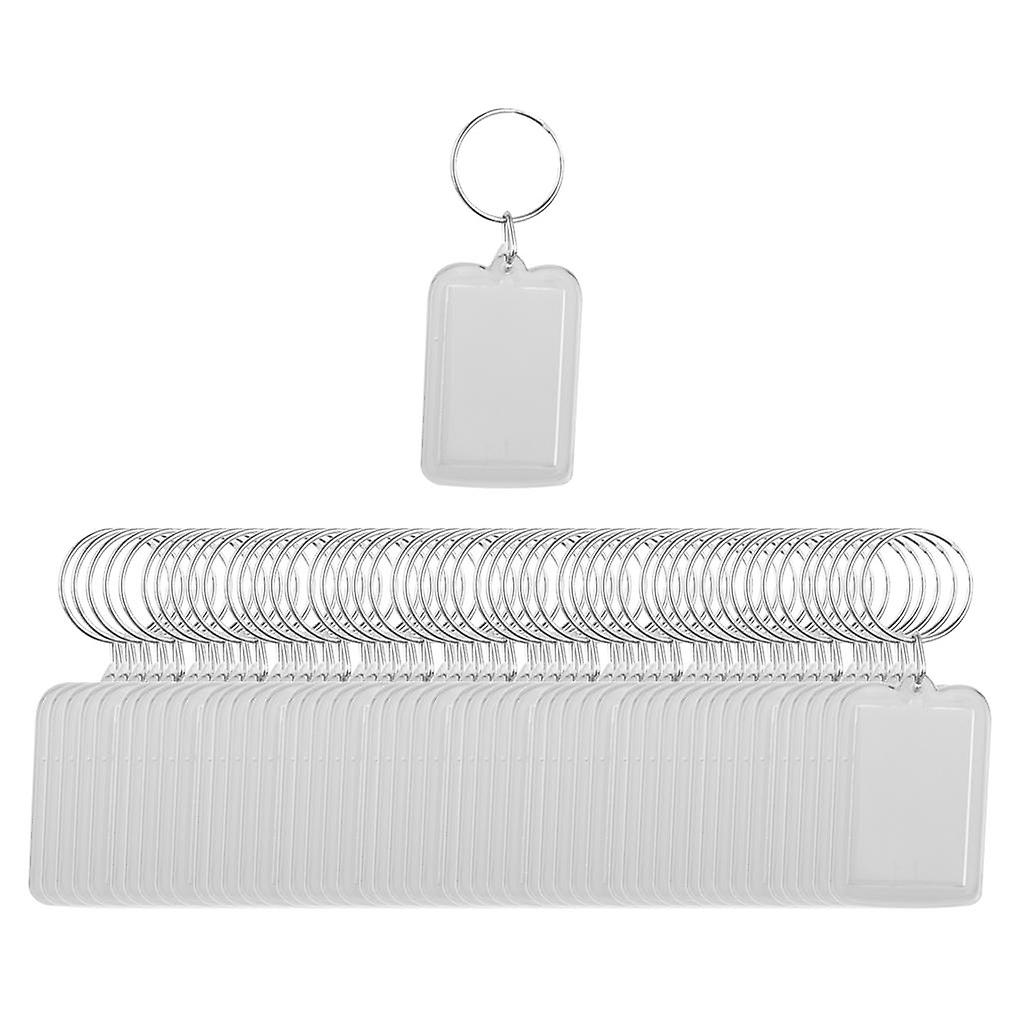 80x Clear Blank Insert Photo Picture Acrylic Frame Keyring Split 5x3.3cm