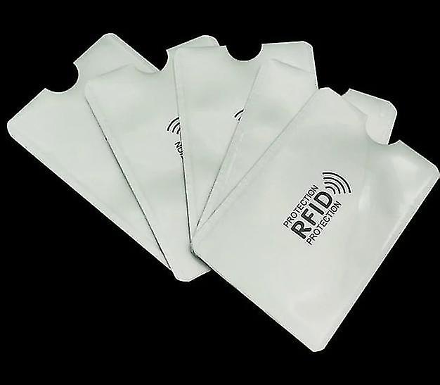 الفضة 10 قطع J مكافحة Rfid حجب قارئ غطاء حامل بطاقة حماية القضية البنك