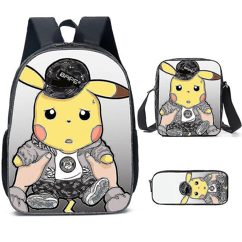 Pocket   Pikachu 3-piece Set Schoolbag Backpack