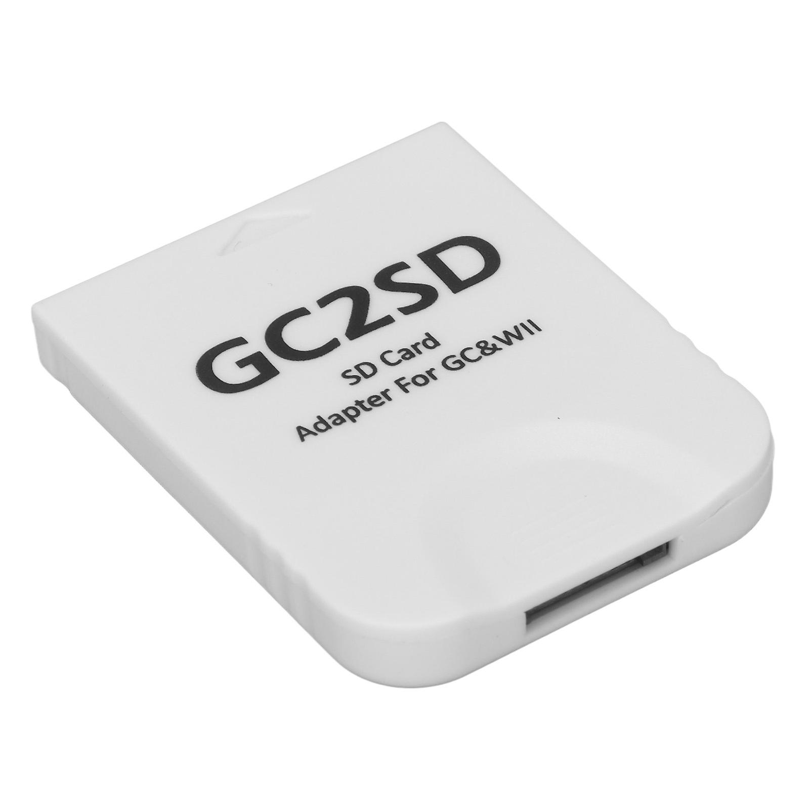 GC2SD Card Reader Plug and Play Portable Professional Game Console Micro Storage Card Adapter for Wii for GC White