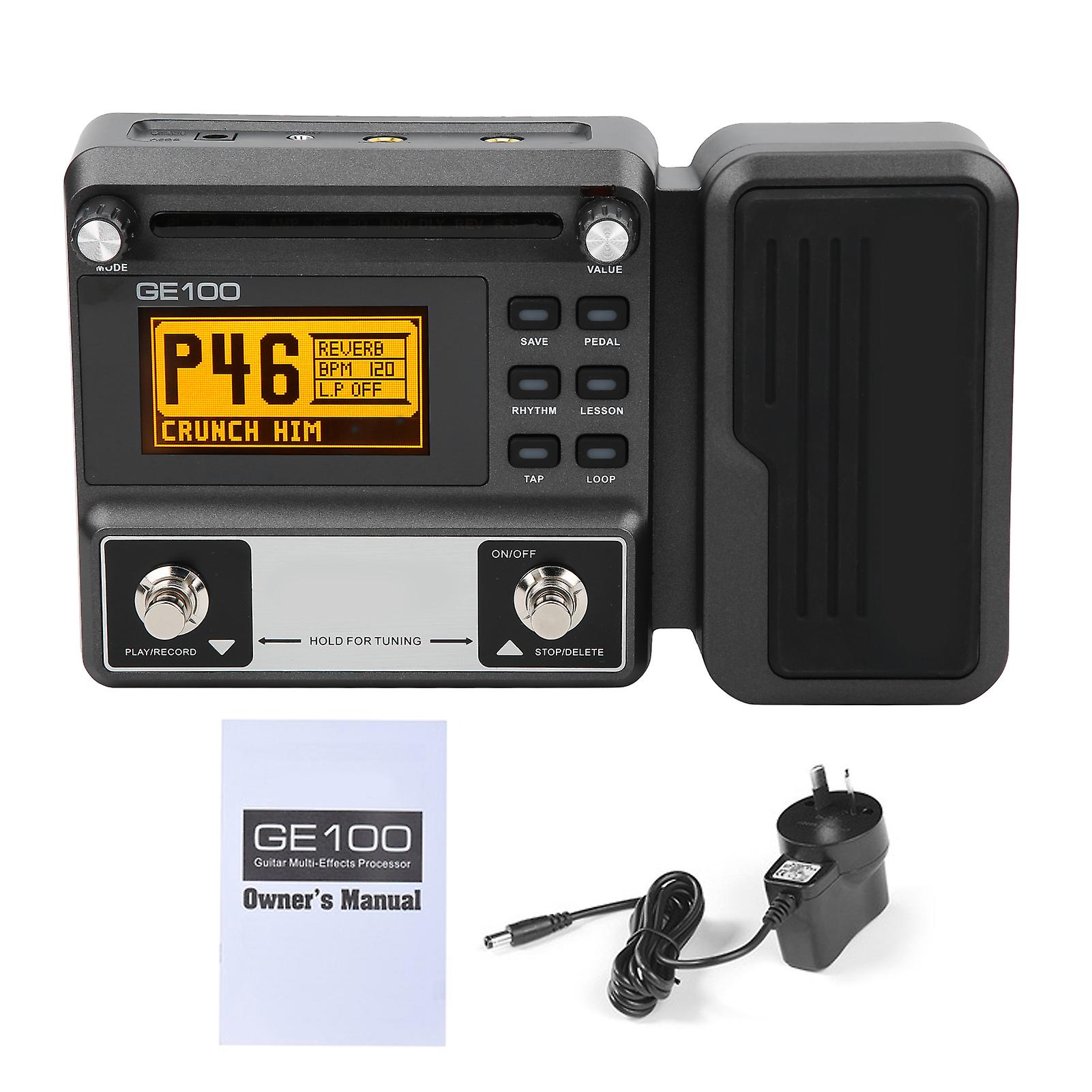 Guitar MultiEffects Pedal with 180 s Loop Recording Touch High Light LCD Display 100240V