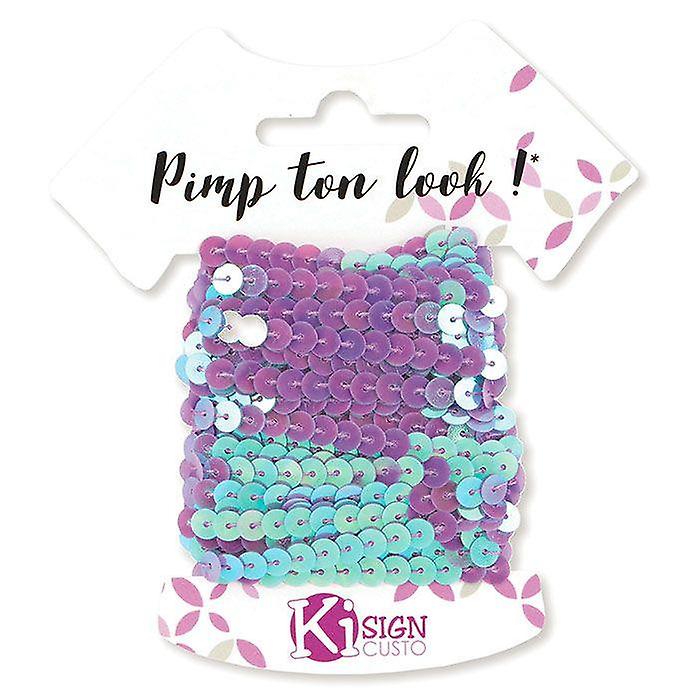 6 sequin ribbons 6 m - Iridescent Purple