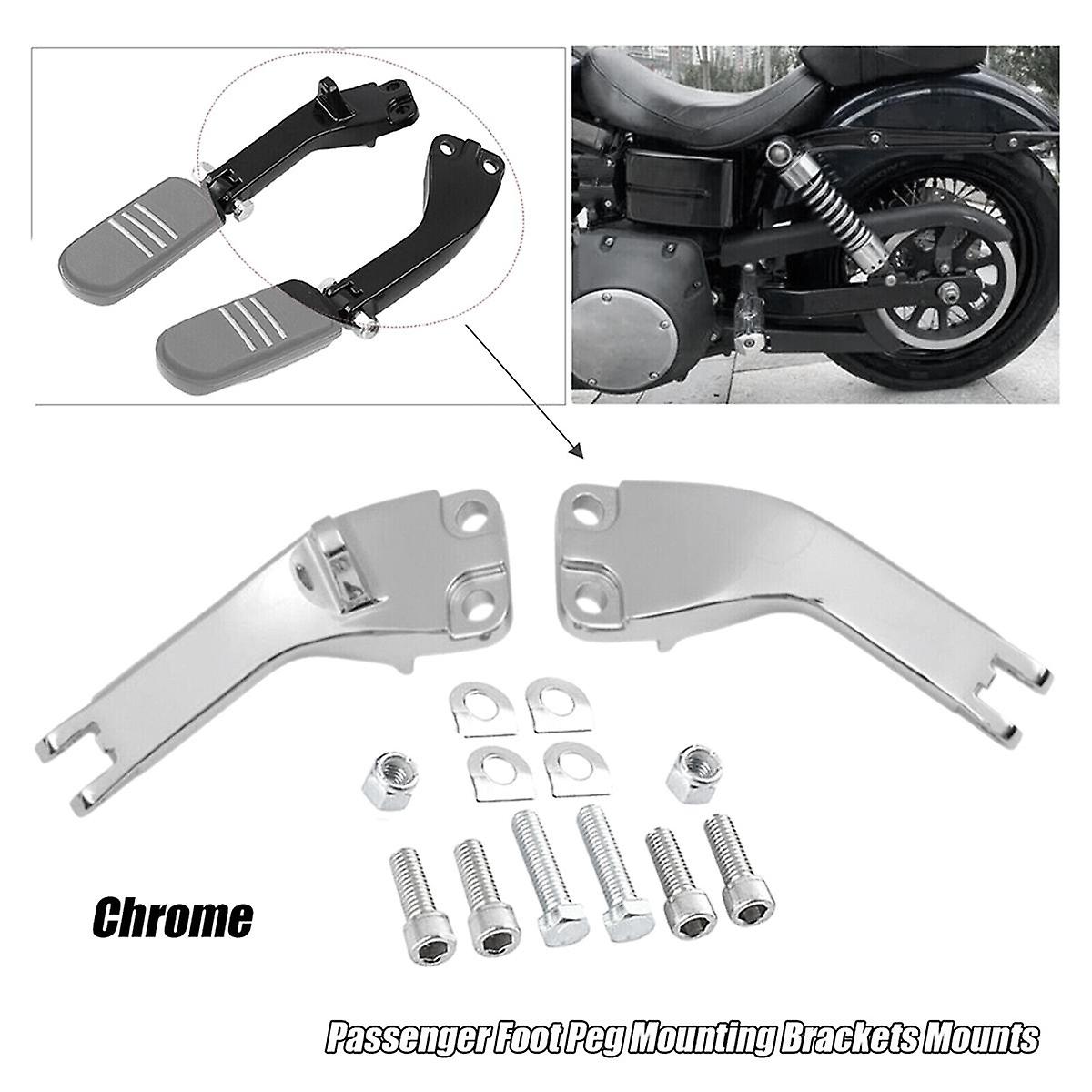 Chrome Passenger Foot Peg Mount Bracket for Super & Wide Glide 06-17