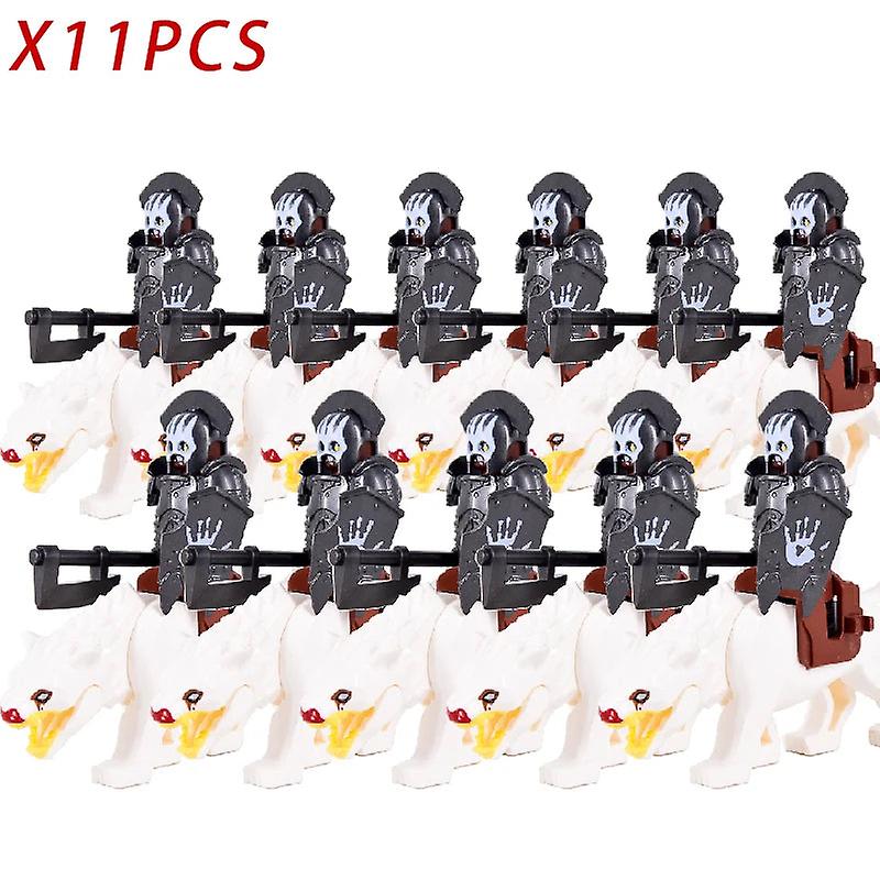 Moc شخصيات Lotr في العصور الوسطى جنود شركة مصفاة نفط عمان رايدر فارغر وولف جبل فرسان بناء كتل الطوب لعب للأطفال الهدايا