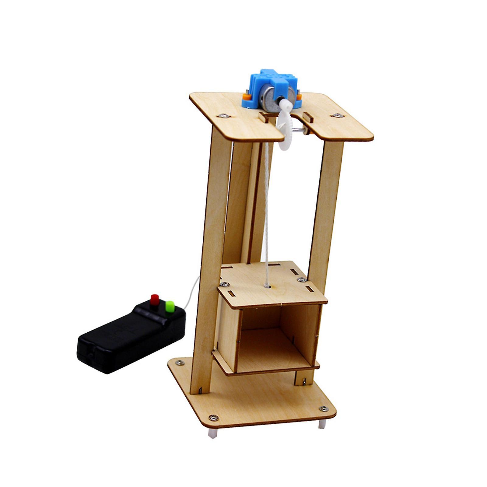 Wooden Elevator Toy Assembling Science Teaching Elevator Lift Elevator Model