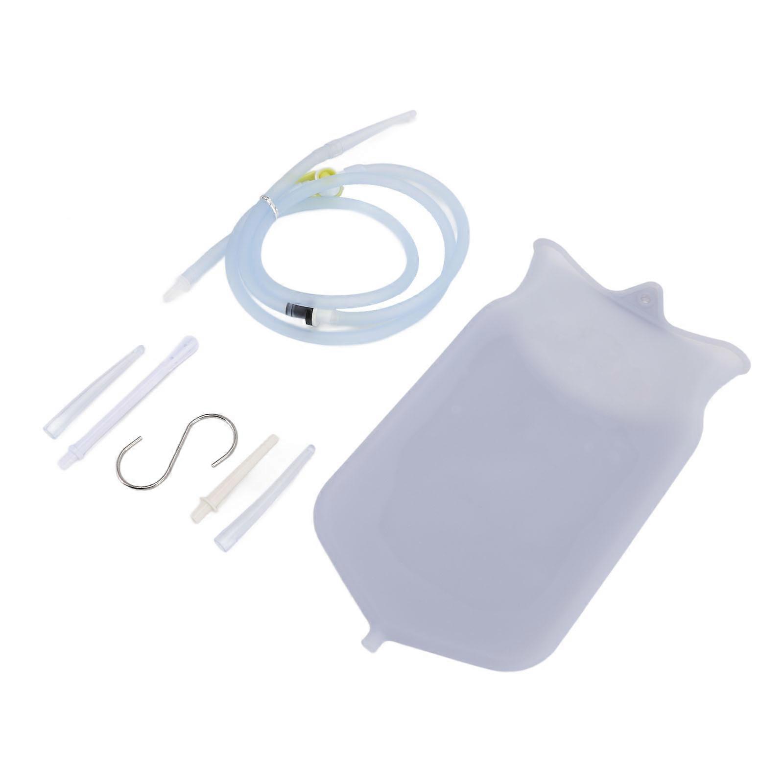 2L Silicone Enema Bag Intestinal Cleansing Enema Douche Bag Set with Yellow Handle Accessories for Home