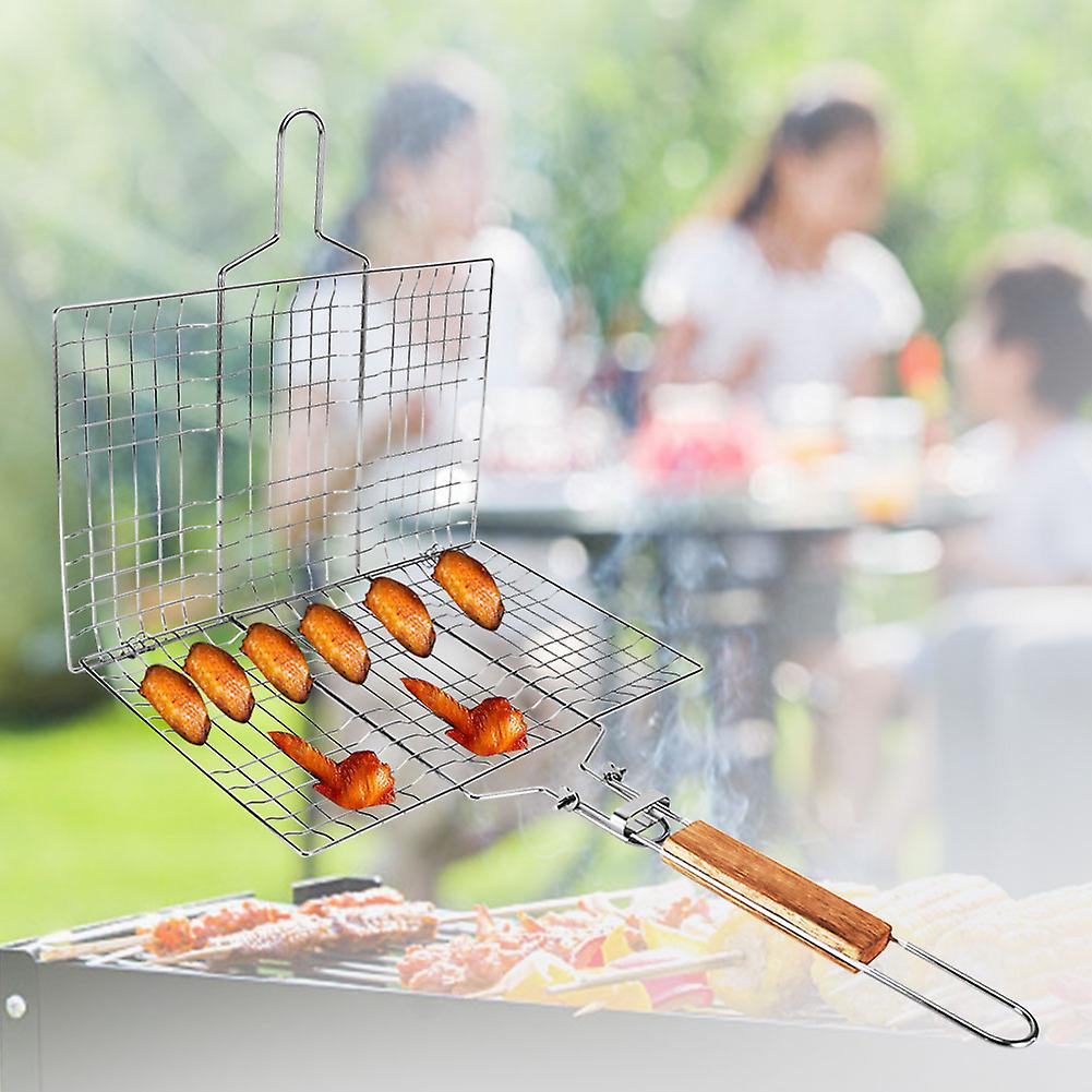 BBQ Grill Net Wire Mesh Grilled Fish Clip Outdoor Camping Tool
