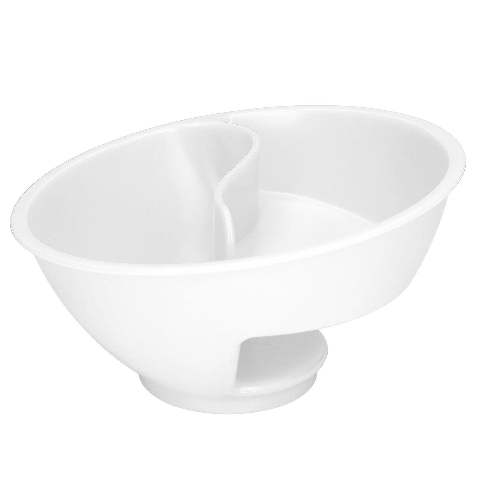 Cereal Divided Bowl Multipurpose BPA Free Stackable Separated Snack Bowl for Ice Cream Yogurt Berries French Fries White 