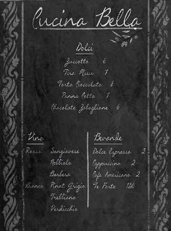 Italian Menu with Border II Poster