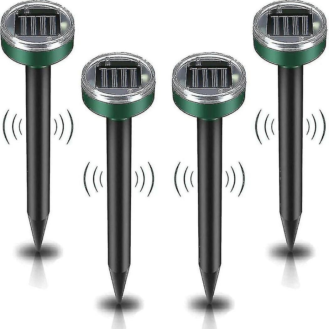Solar Rat Repeller, 4 PCS Ultrasonic Pest Repeller Rat Repeller, IP65 Waterproof, Rat Repeller Garde