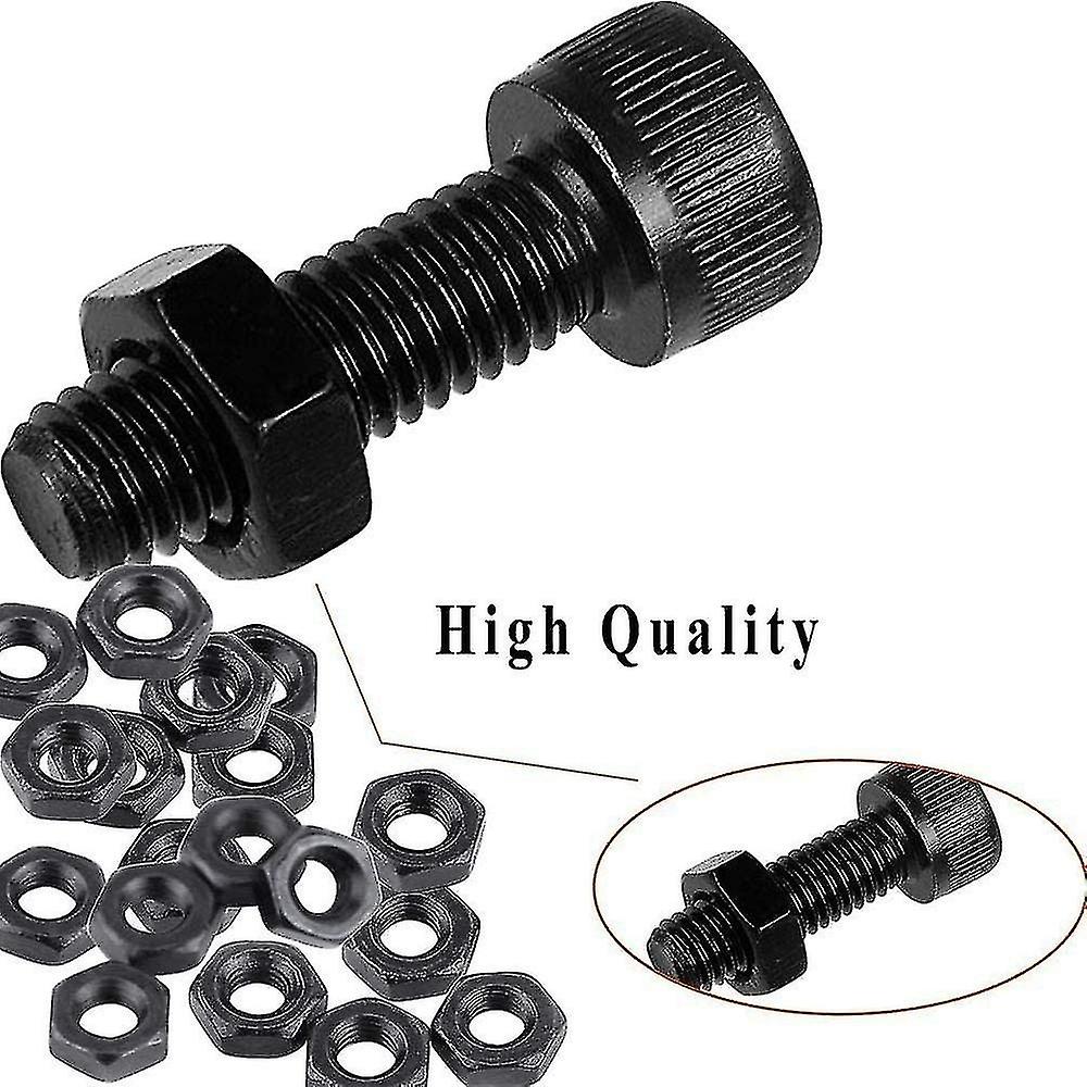 300 Pieces M3 Nut Set, M3 Steel Nut Set, Hex Nuts and Screws Three Washers M3 Tool Set with Plastic 