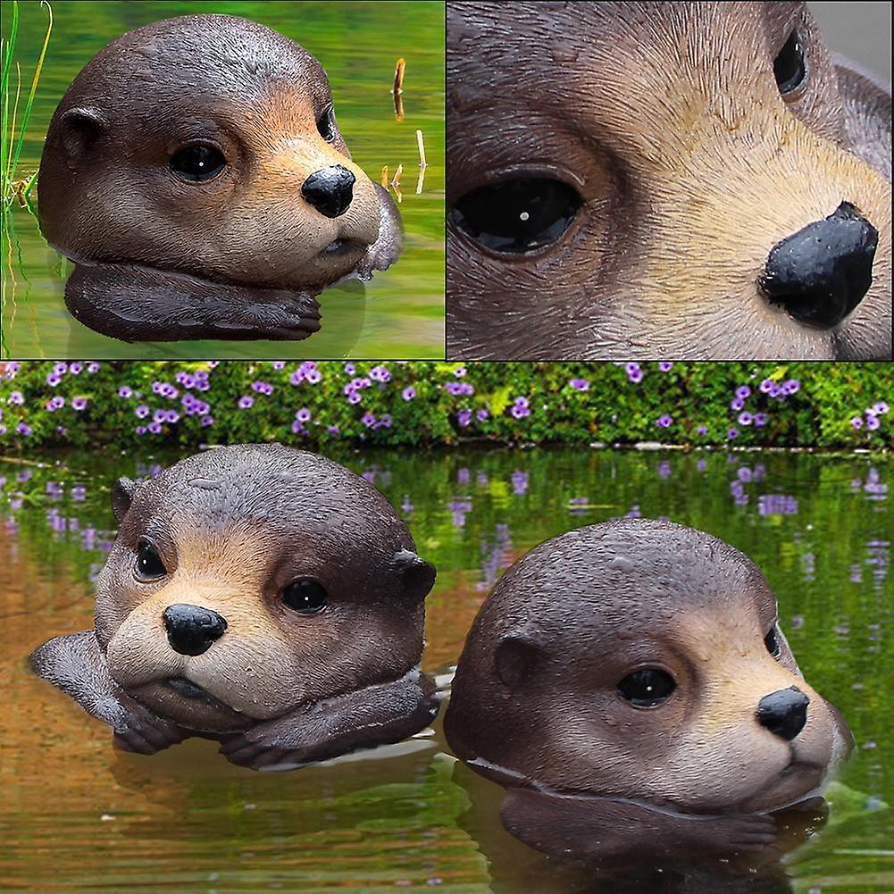 2 stk. haveodderfigur til pynt i dam/akvarium/pool