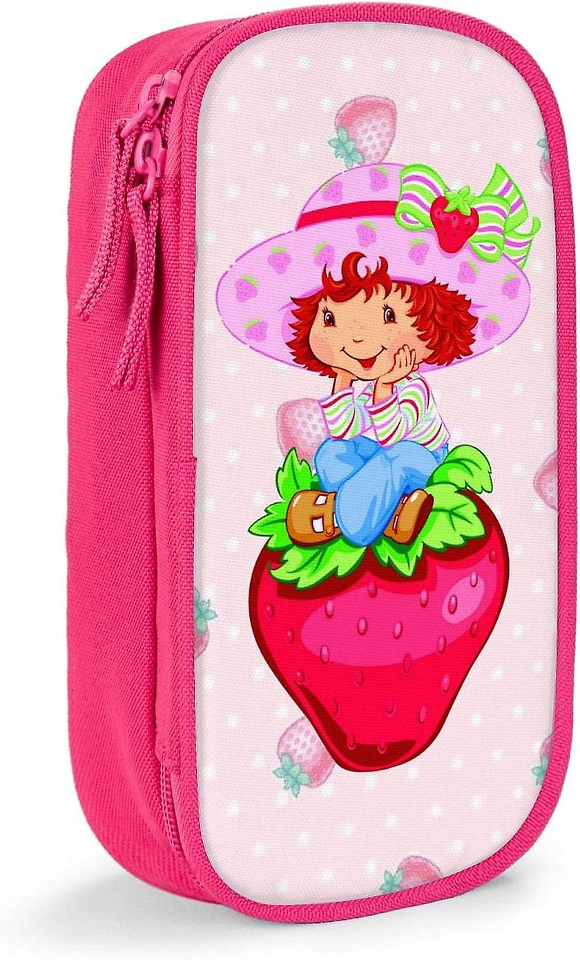 Office Zipper Pencil Bag, Strawberry Shortcake Cartoon Pen Case Pouch Students Organizer SAOE020444