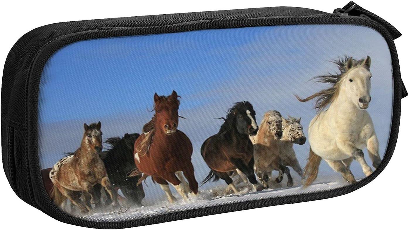 مقلمة الحصان سعة كبيرة حقيبة قلم رصاص حالة القلم الحقيبة مكتب منظم حقائب أقلام رصاص للأولاد والبنات طلاب المدارس اللوازم المكتبية20631