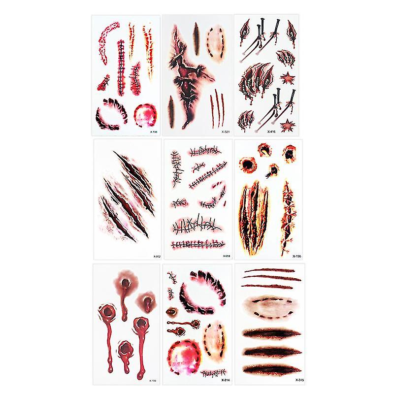 9pcs Body Sticker For Halloween Decorations