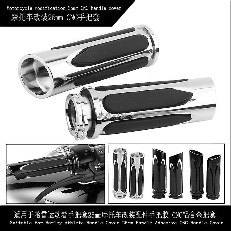 Suitable for Harley Sportsman Handlebar Cover 25mm Motorcycle Conversion Accessories Handlebar Glue CNC Aluminum Alloy Handlebar Cover
