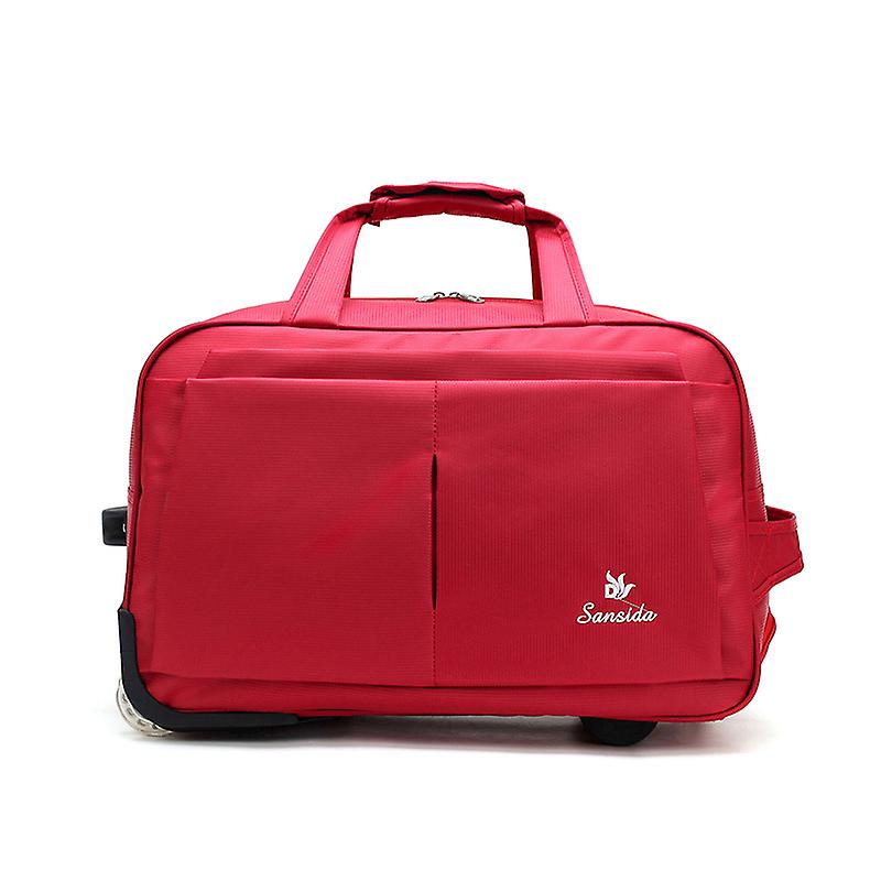 New Travel Trolley Bag With Single Wheels Portable Folding Luggage Bags  Oxford Cloth Rolling Light Large Capacity Travel Bag