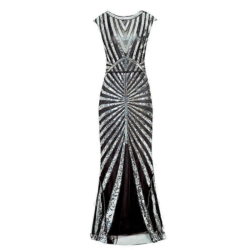 Mode Femmes Paillettes Sirène Ourlet Robe Long Slim Robe de Soirée Robe de Réception