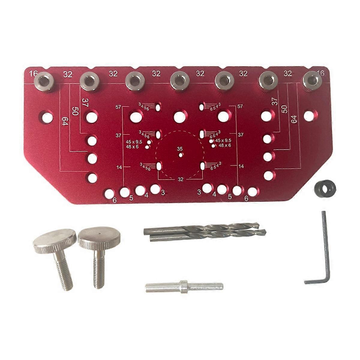 Shelf Pin Jig and Hinge Jig Two-In-One Self-Contained Clamping Aluminum Alloy Shelf Pin Drilling Jig for Furniture