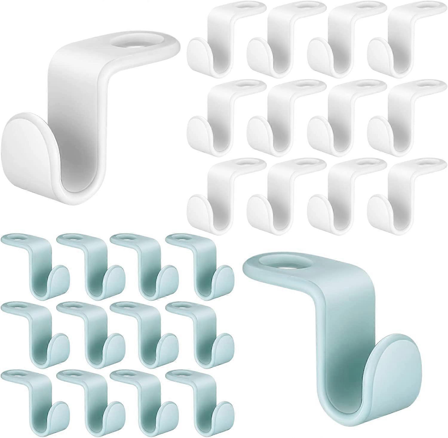 50 Pieces Clothes Hanger Connector Hanger Extension Clips Connector Hooks, Connecting Hook Mini Cascading Hangers (Two Colors)
