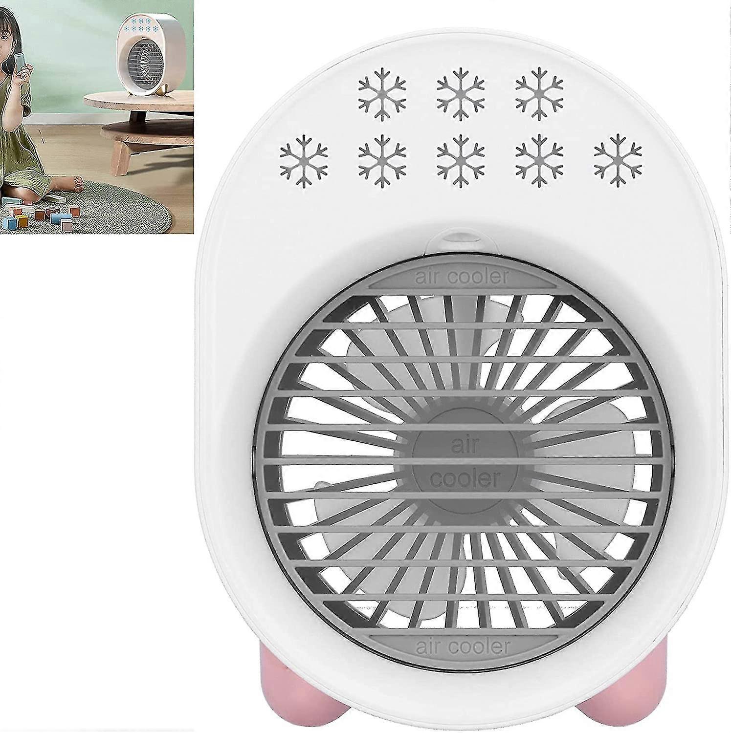 Usb Air Cooler, Mini Desk Fan, 200ml Portable Humidifier Air Conditioner Fan With 2 Wind Speeds, For Home, Bedroom And Office(white)