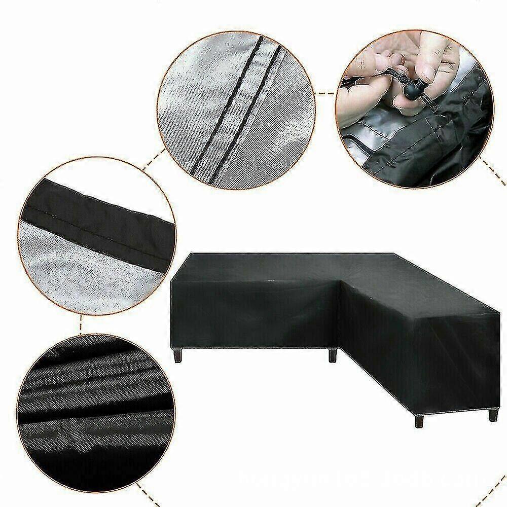 غطاء أثاث الحدائق على شكل حرف L ، 270 * 270 × 90 سم