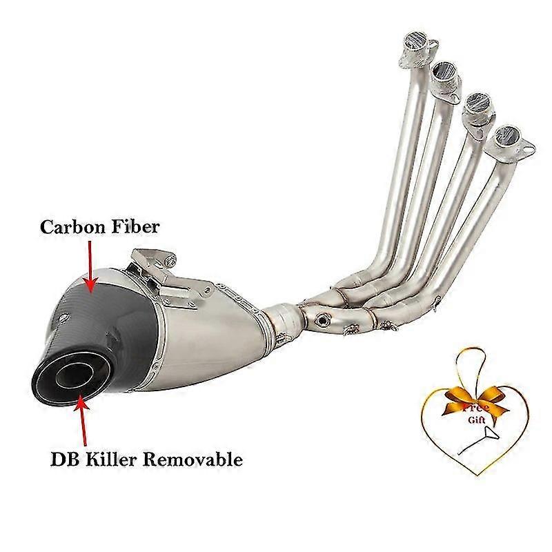 unique pipeFor Honda CB650R CBR650R 2019 - 2022 2023 Full Systems Motorcycle Carbon Fiber Escape Front Link Pipe Muffler DB Killer