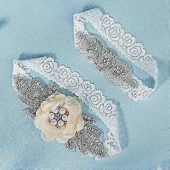 Cintura giarrettiera sexy per le donne, in pizzo con ricamo floreale, giarrettiera per le gambe da sposa, accessori in pizzo con fiori sexy alla moda per le nozze