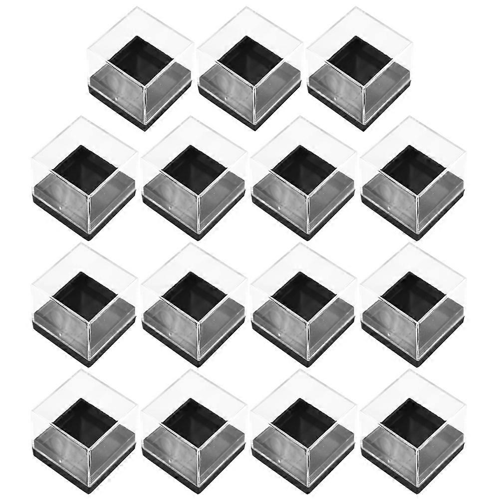15pcs Cube Mineral Specimen Display Cases Clear Square Sample Storage Boxes